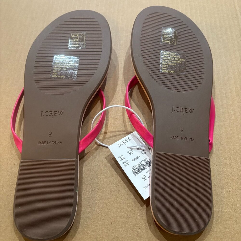 J. Crew SZ: 9M Fuscia Pink Easy Summer Flip Flops - Picture 13 of 13